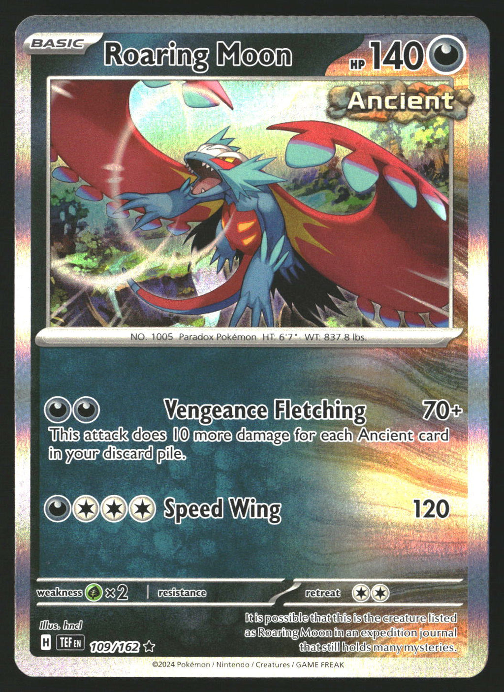 Roaring Moon #109/162 Rare,Reverse Holo SV05: Temporal Forces