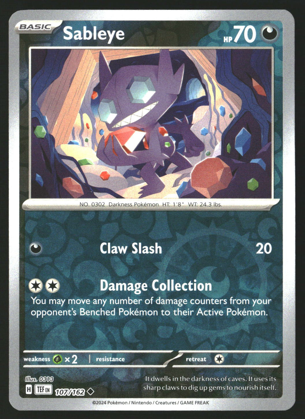 Sableye #107/162 Uncommon,Reverse Holo SV05: Temporal Forces