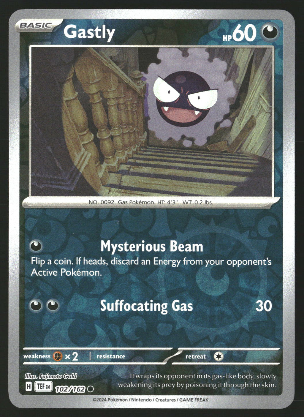 Gastly #102/162 Common,Reverse Holo SV05: Temporal Forces