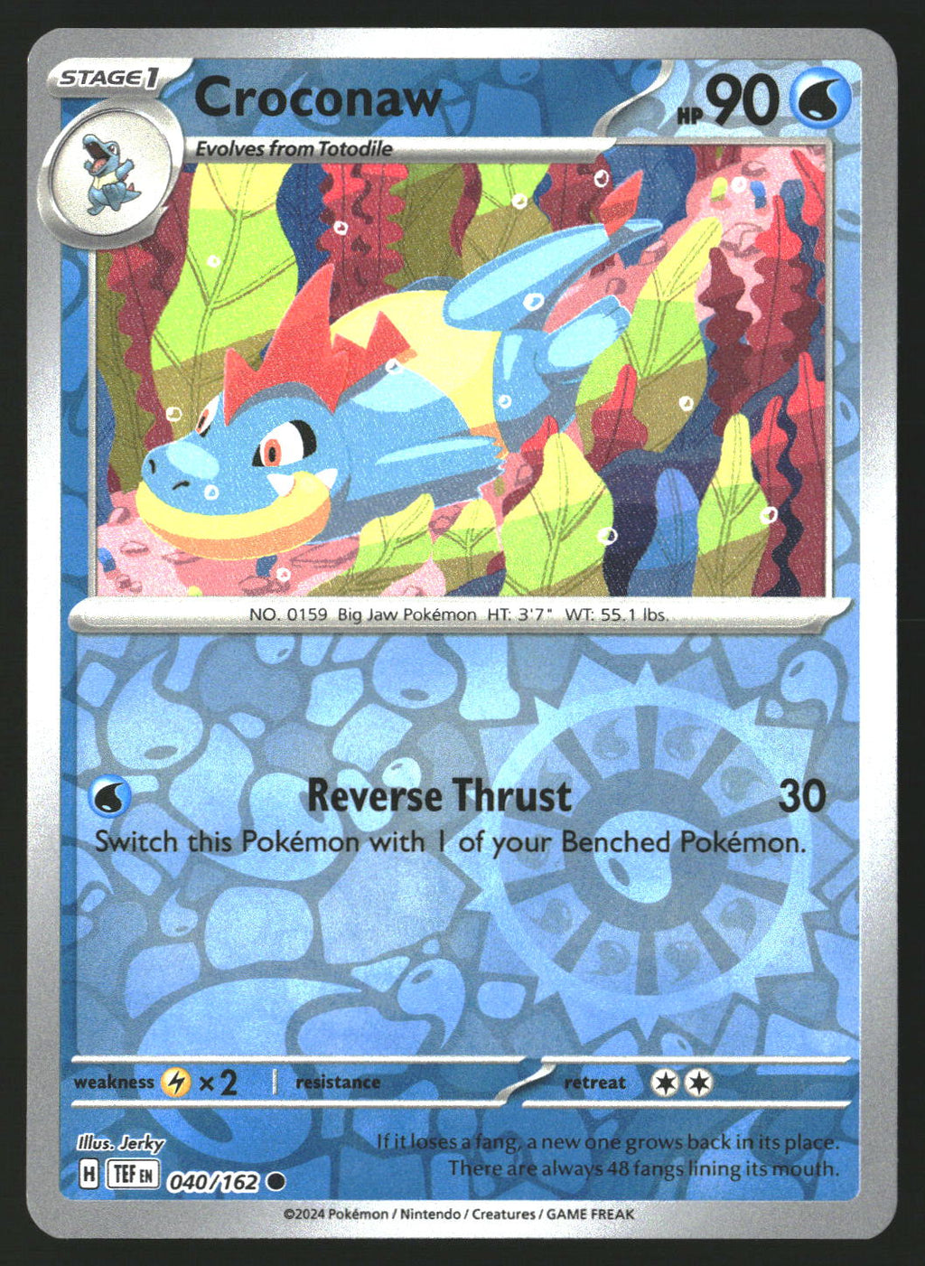 Croconaw #040/162 Common,Reverse Holo SV05: Temporal Forces