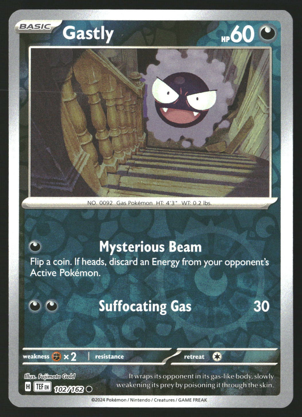 Gastly #102/162 Common,Reverse Holo SV05: Temporal Forces