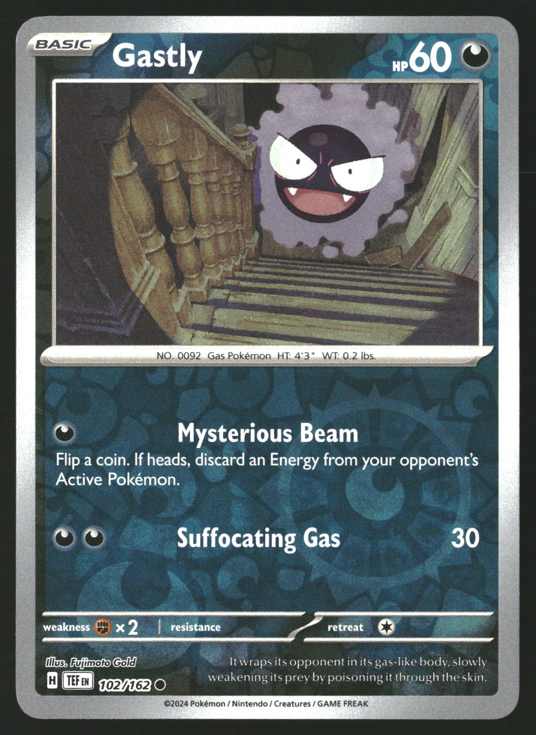 Gastly #102/162 Common,Reverse Holo SV05: Temporal Forces