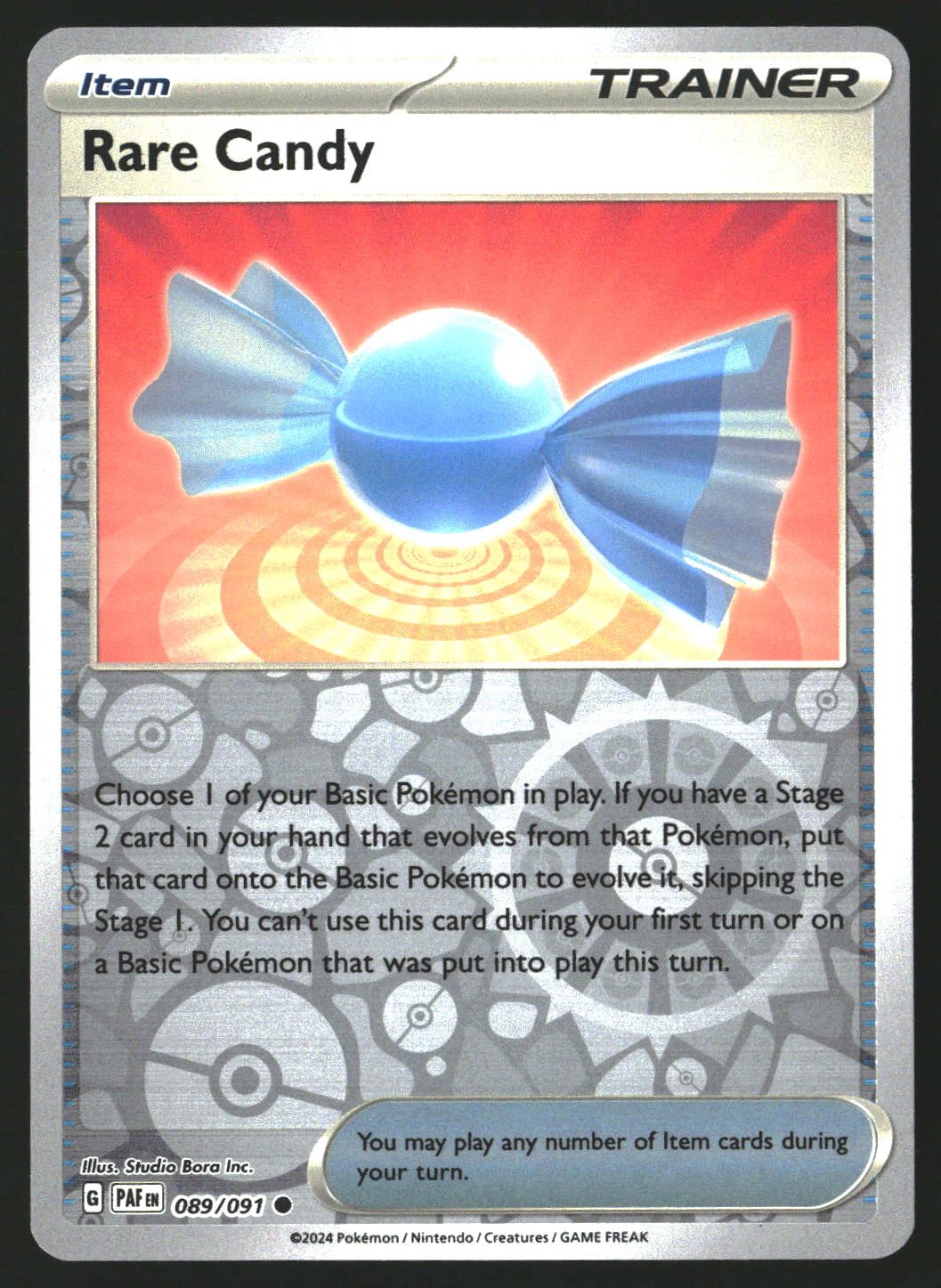 Rare Candy #089/091 Common,Reverse Holo SV: Paldean Fates