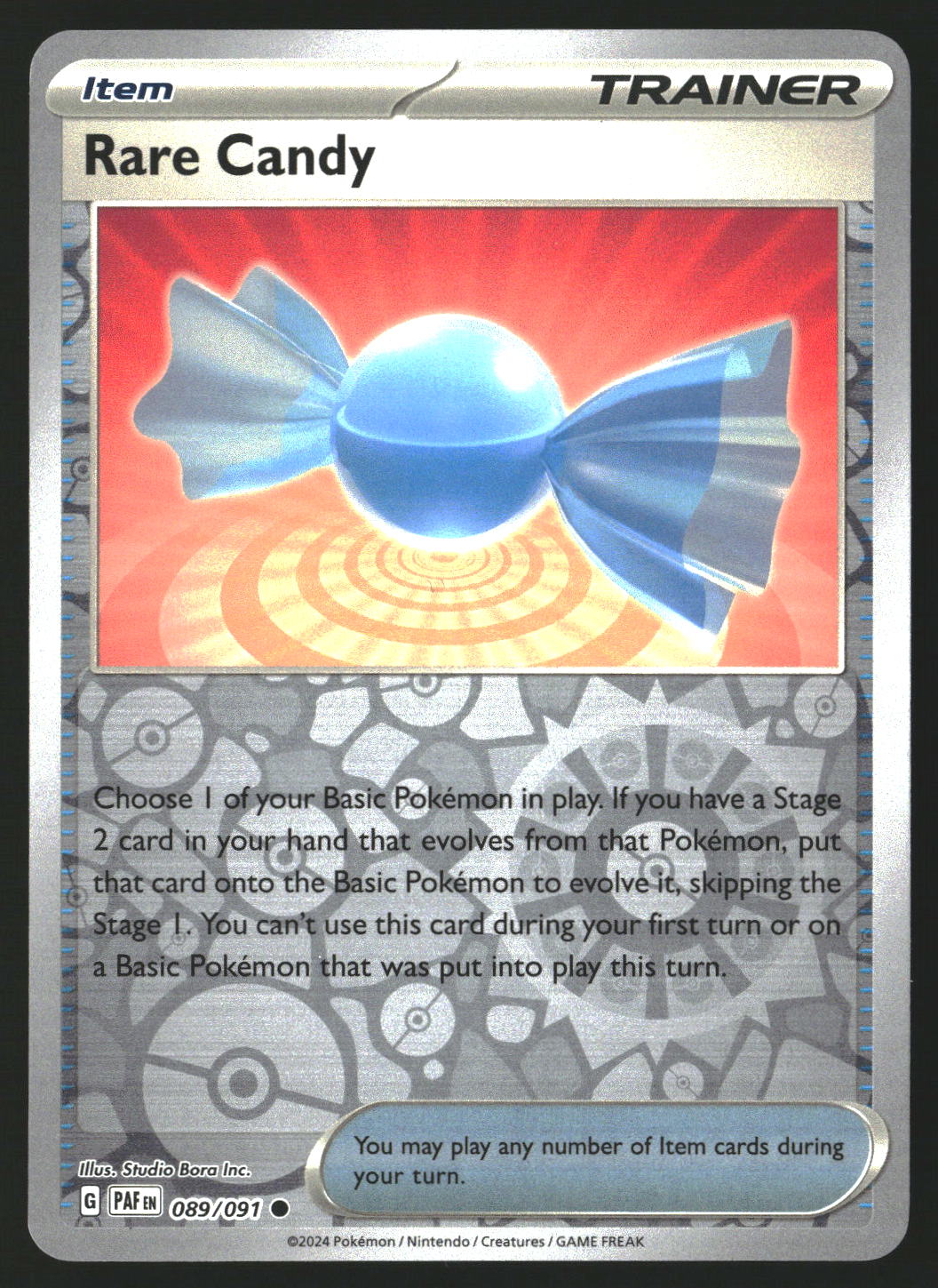 Rare Candy #089/091 Common,Reverse Holo SV: Paldean Fates