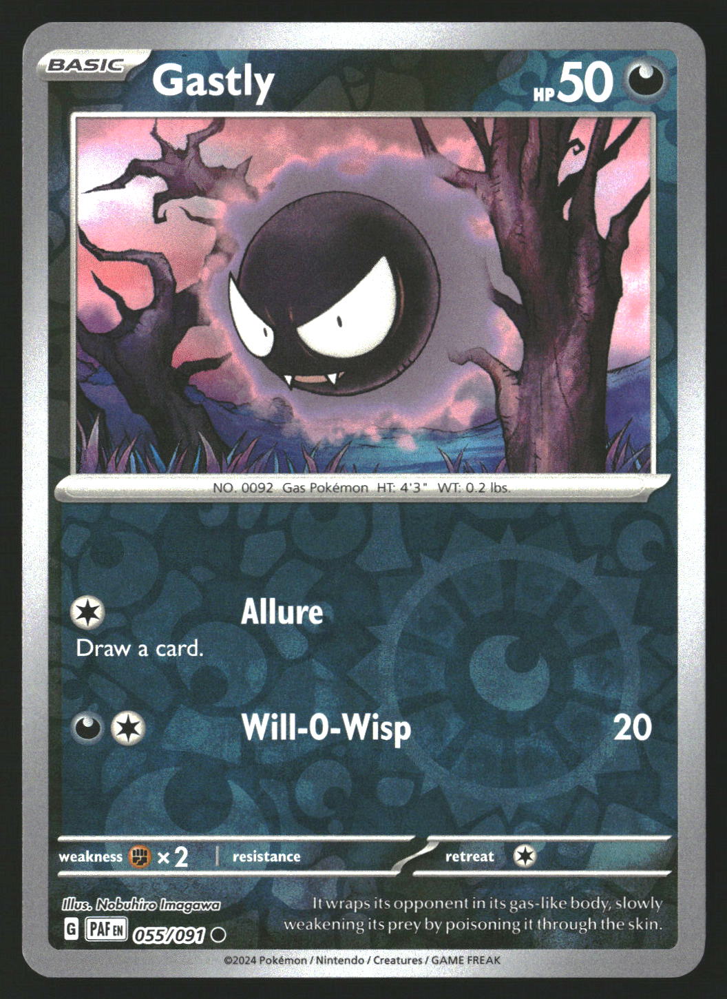 Gastly #055/091 Common,Reverse Holo SV: Paldean Fates