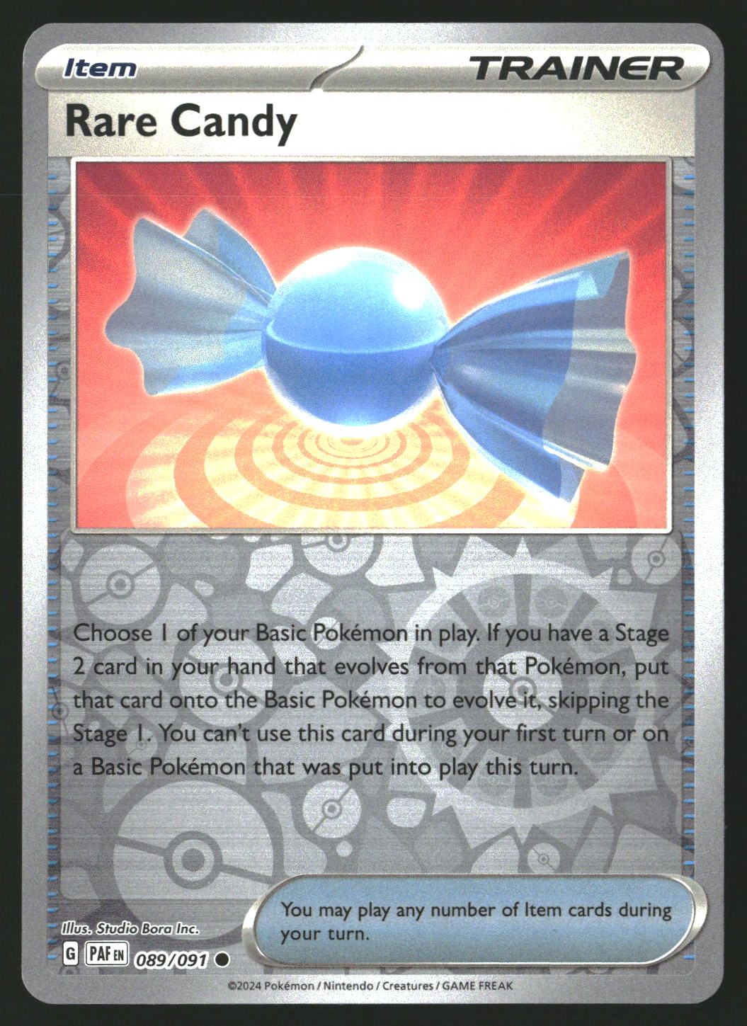 rare candy trainer card Rare Candy #089/091 Common,Reverse Holo SV: Paldean Fates – The  CollectorSmith