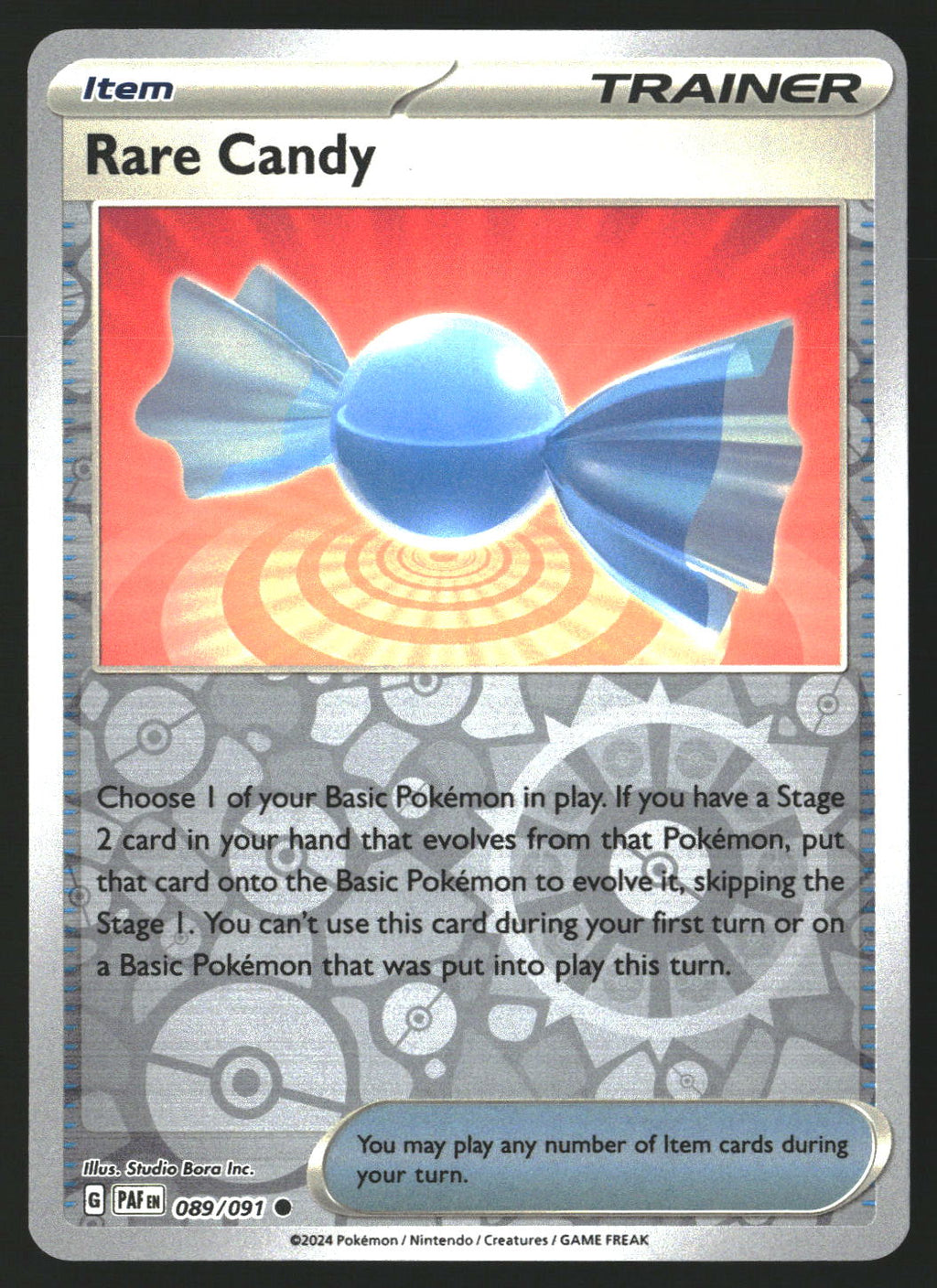 Rare Candy #089/091 Common,Reverse Holo SV: Paldean Fates