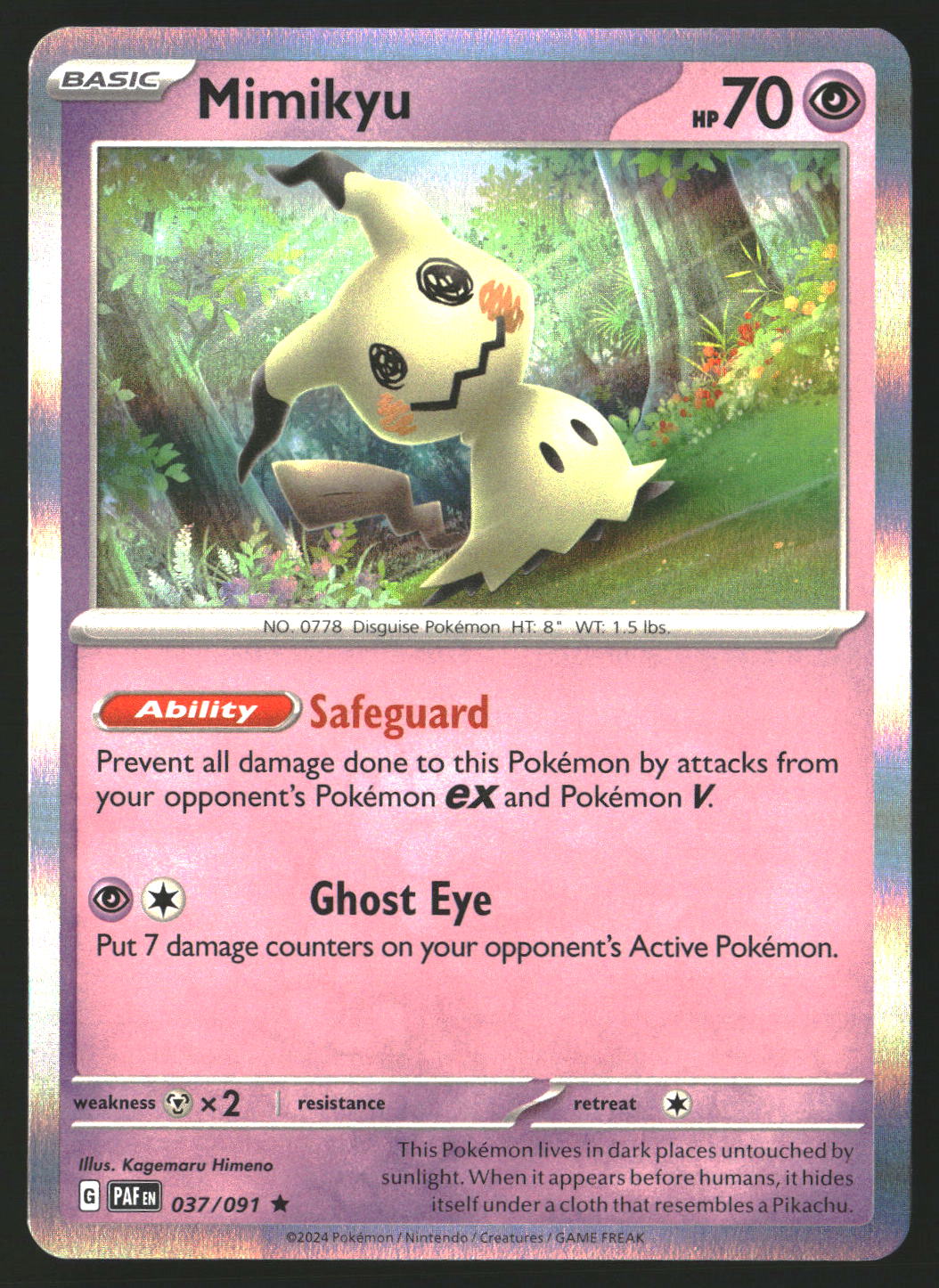 Mimikyu #037/091 Rare,Holo SV: Paldean Fates