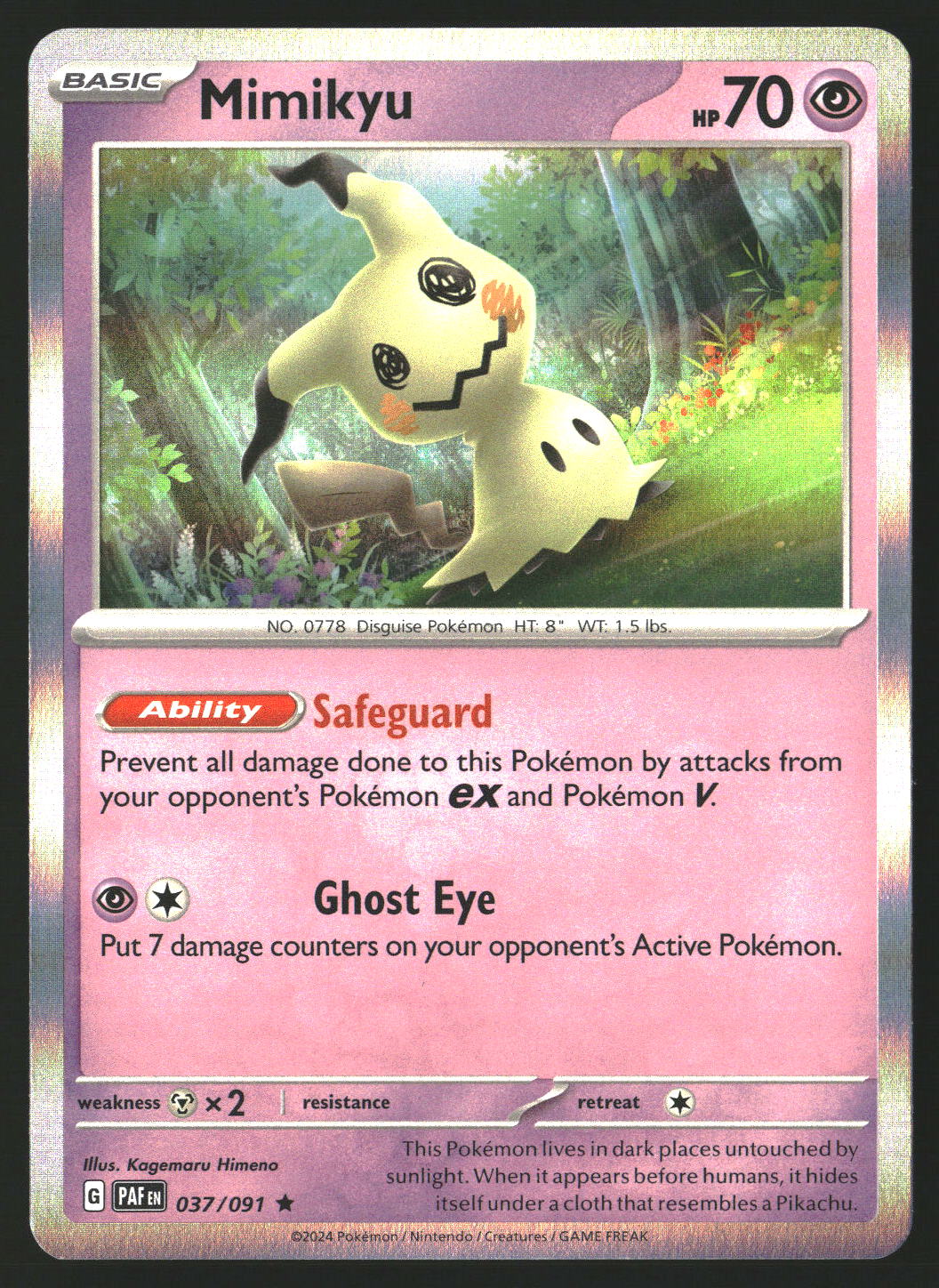 Mimikyu #037/091 Rare,Holo SV: Paldean Fates