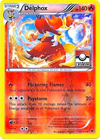 Delphox Pokemon League 013/124 (League & Championship Cards)  - Reverse Holofoil