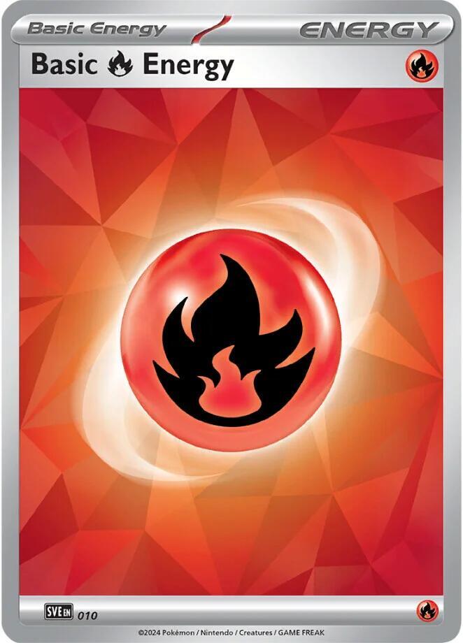 Basic Fire Energy 010 (SVE: Scarlet & Violet Energies)  - Holofoil