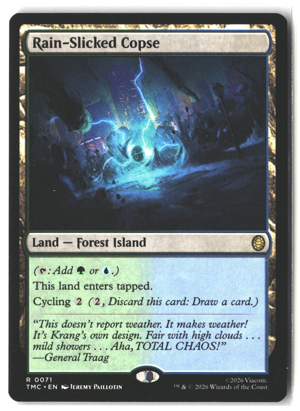 Rain-Slicked Copse #71 Rare Commander: Teenage Mutant Ninja Turtles
