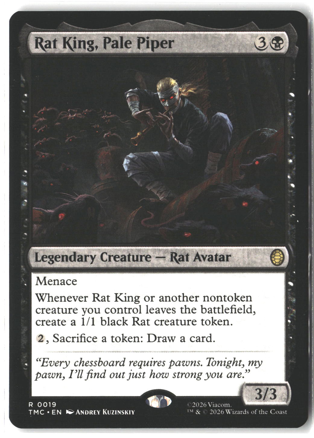 Rat King, Pale Piper #19 Rare Commander: Teenage Mutant Ninja Turtles
