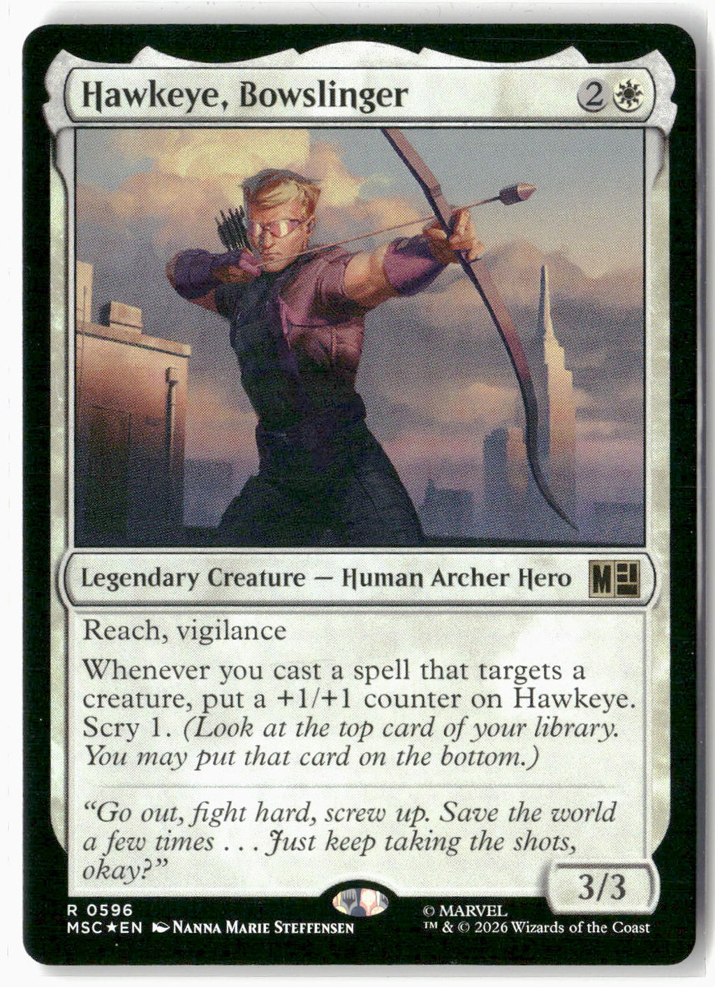 Hawkeye, Bowslinger #596 Rare Commander: Marvel Super Heroes