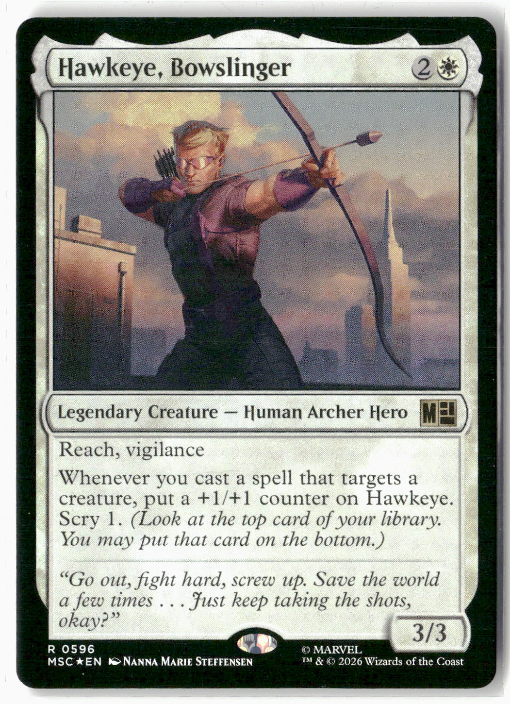 Hawkeye, Bowslinger #596 Rare Commander: Marvel Super Heroes