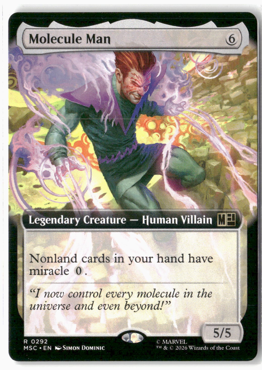 Molecule Man (Extended Art) #292 Rare Commander: Marvel Super Heroes