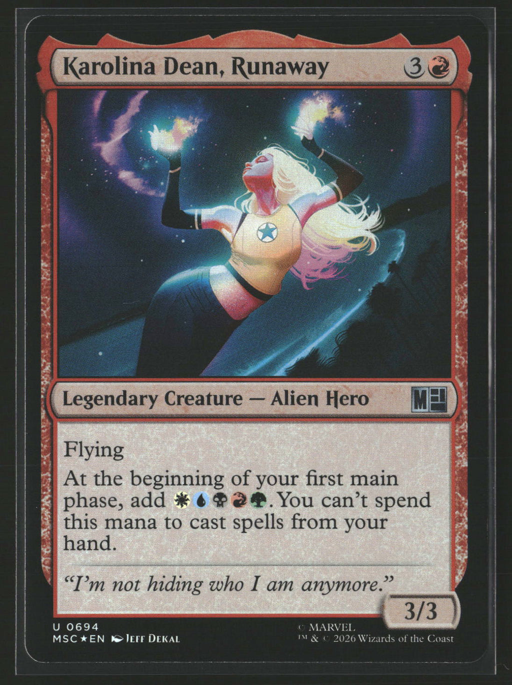 Commander: Marvel Super Heroes Karolina Dean, Runaway