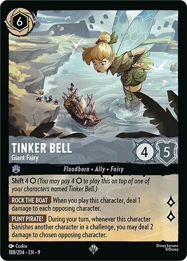 Tinker Bell, Giant Fairy 188/204 (Fabled)  - Cold Foil