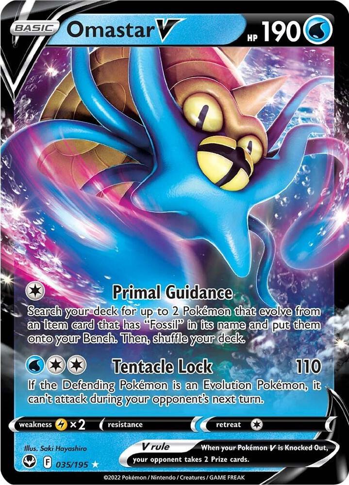 Omastar V 035/195 (SWSH12: Silver Tempest)  - Holofoil