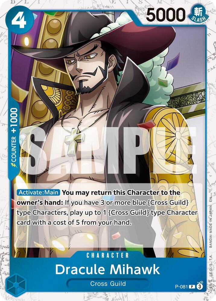 Dracule Mihawk P-081 (Premium Booster -The Best- Vol. 2)  - Pirate Foil