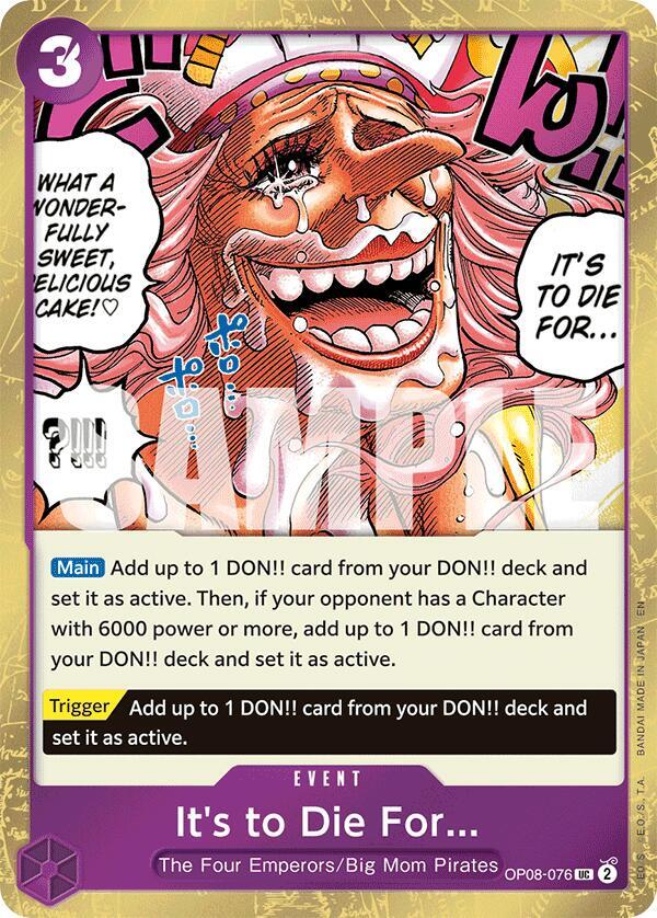 It's to Die For... OP08-076 (Premium Booster -The Best- Vol. 2)  - Pirate Foil