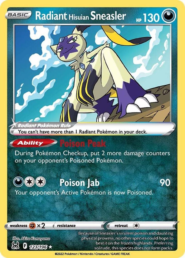 Radiant Hisuian Sneasler 123/196 (SWSH11: Lost Origin)  - Holofoil