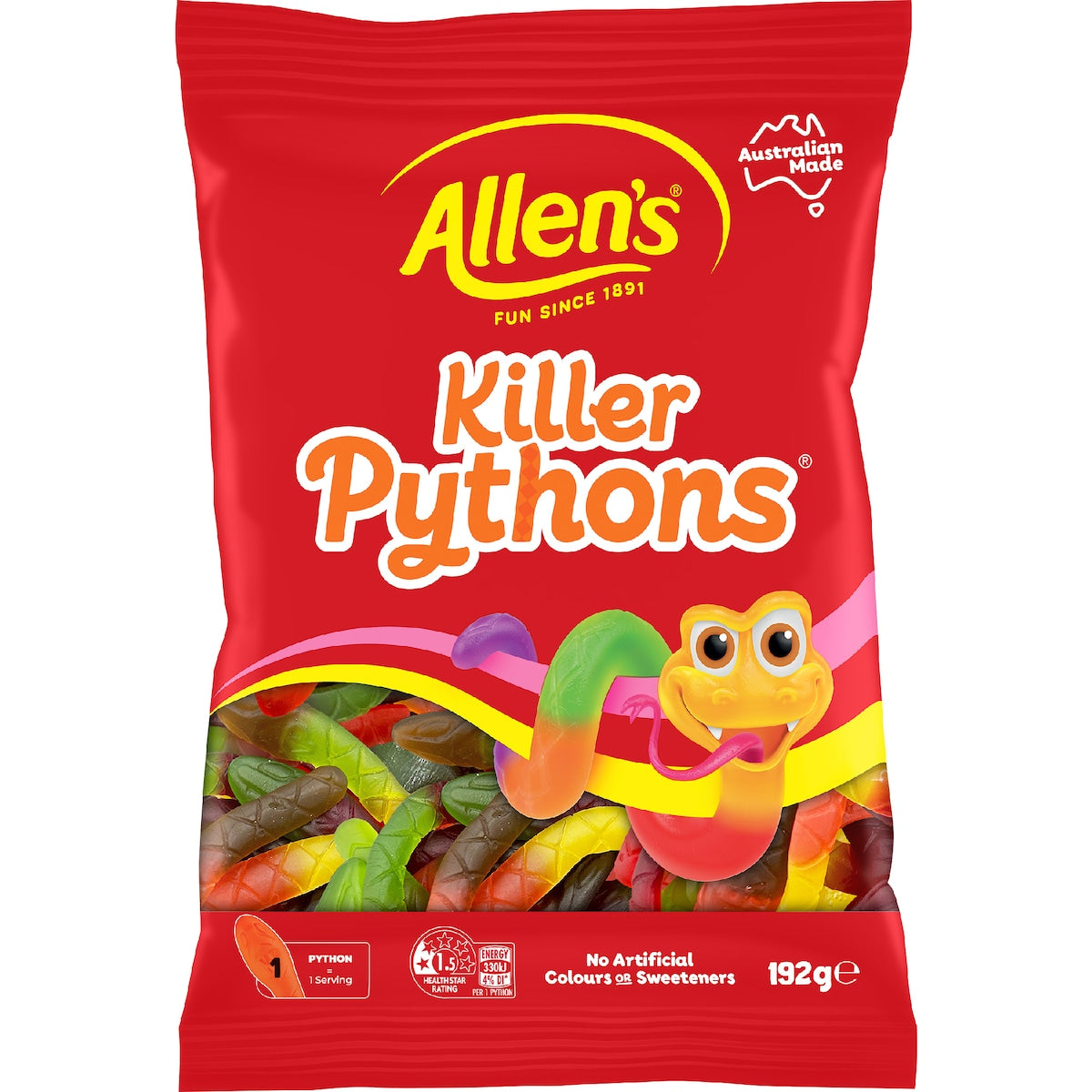 Allen's Killer Python Lollies Bag 192g