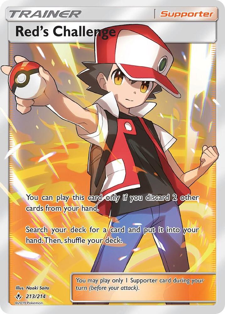 Red's Challenge 213/214 (SM - Unbroken Bonds)  - Holofoil