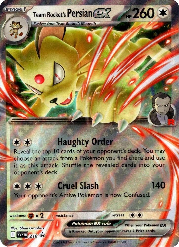 Team Rocket's Persian ex 218 (SV10: Destined Rivals)  - Holofoil