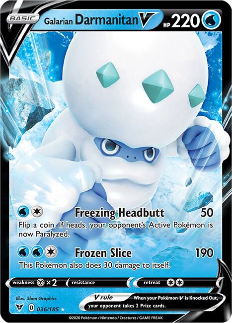 Galarian Darmanitan V 036/185 (SWSH04: Vivid Voltage)  - Holofoil
