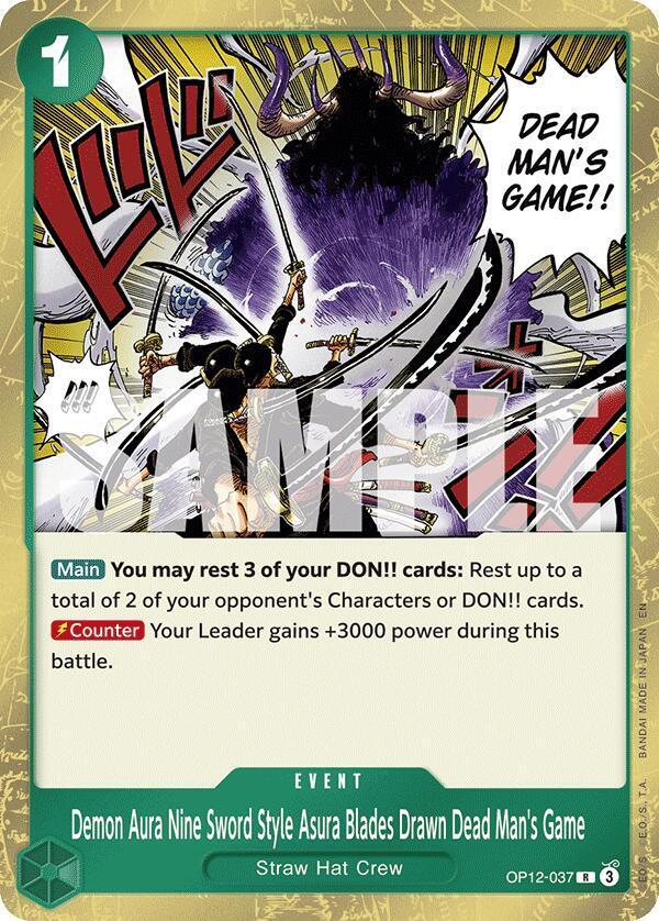 Demon Aura Nine Sword Style Asura Blades Drawn Dead Man's Game OP12-037 (Legacy of the Master)  - Foil