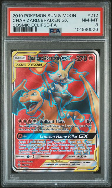 Charizard & Braixen GX (Full Art) Cosmic Eclipse  Ultra Rare  212/236
