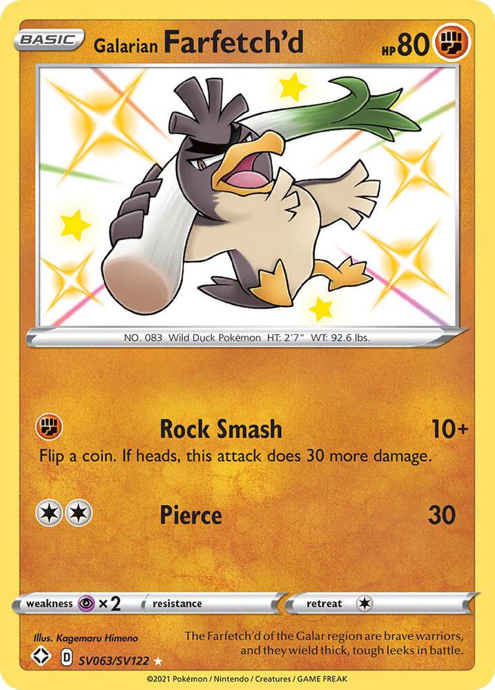 Galarian Farfetch'd SV063/SV122 (Shining Fates: Shiny Vault)  - Holofoil