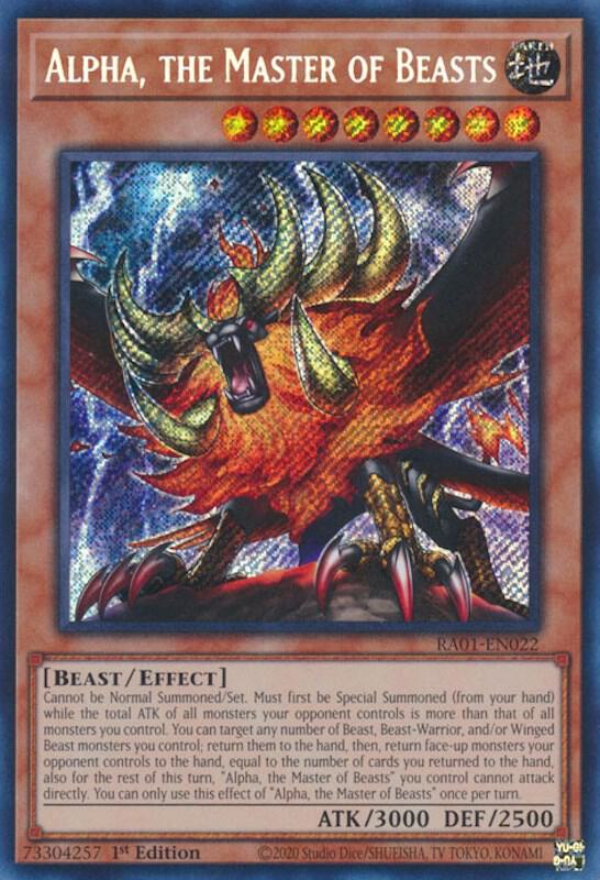 Alpha the Master of Beasts Secret Rare RA01-EN022 (25th Anniversary Rarity Collection)  - 1st Edition