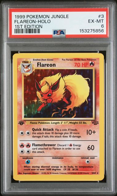 1999 POKEMON JUNGLE #3 FLAREON-HOLO 1ST EDITION (B)