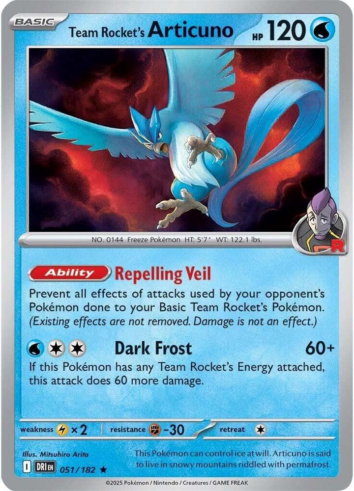 Team Rocket's Articuno 051/182 (SV10: Destined Rivals)  - Holofoil