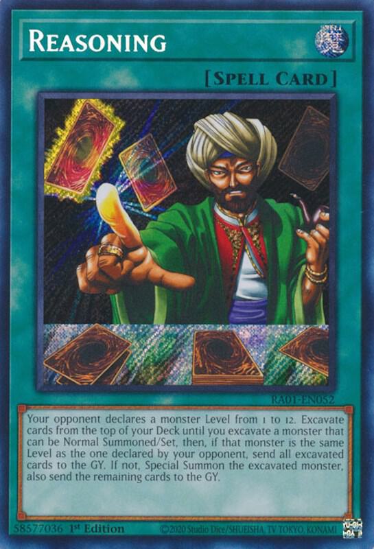 Reasoning Secret Rare RA01-EN052 (25th Anniversary Rarity Collection)  - 1st Edition