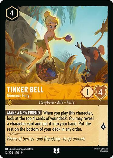 Tinker Bell, Generous Fairy 12/204 (Fabled)  - Cold Foil