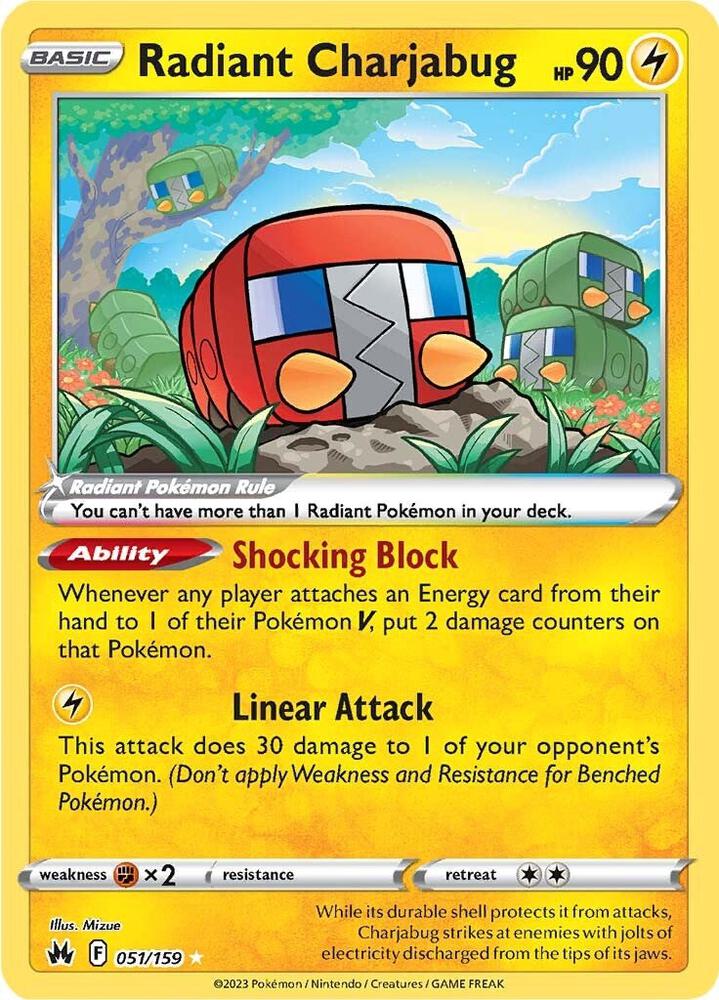 Radiant Charjabug 051/159 (SWSH: Crown Zenith)  - Holofoil