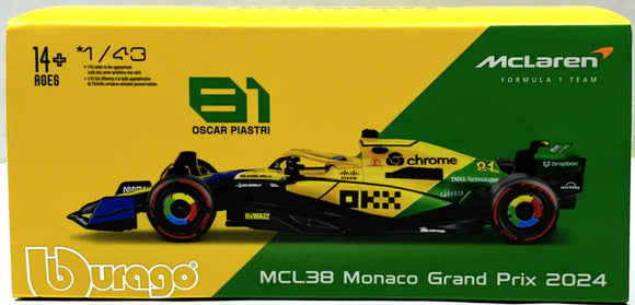 1:43 2024 McLaren F1 Senna Livery Driver #81 Piastri with Helmet