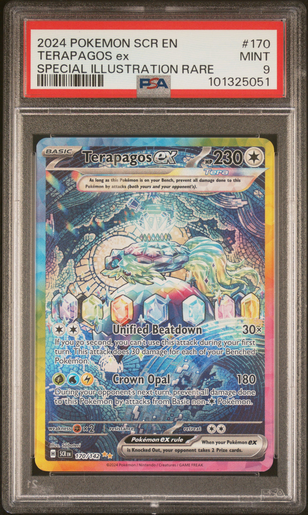 Terapagos ex 170/142 Sv07 Stellar Crown SIR Rare 170 MINT PSA 9