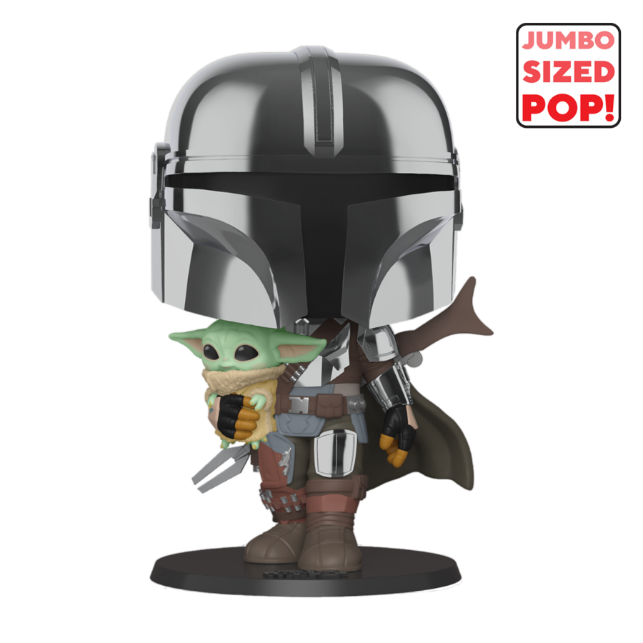 Star Wars: The Mandalorian - Mandalorian with Child Chrome 10" Pop! Vinyl