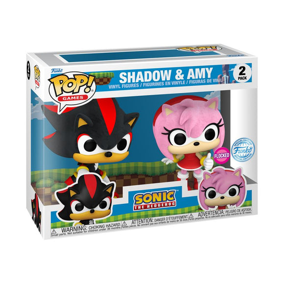 Sonic - Shadow & Amy Rose US Exclusive Flocked Pop! 2-Pack [RS]