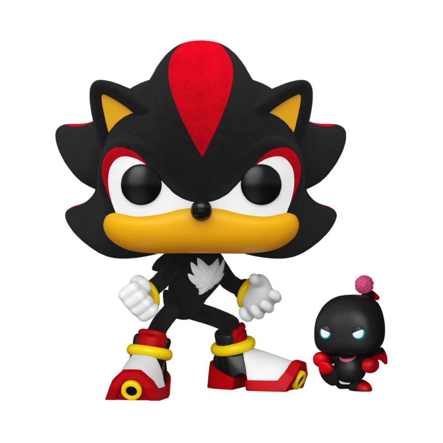 Sonic the Hedgehog – Shadow with Dark Chao US Exclusive Flocked Pop! Vinyl [RS]