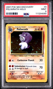 2001 POKEMON NEO DISCOVERY #9 POLIWRATH-HOLO PSA 9
