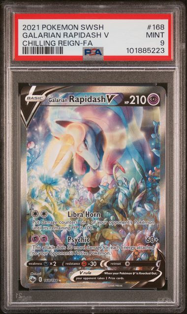2021 Pokemon SWSH Chilling Reign Galarian Rapidash V #168/198 PSA 9
