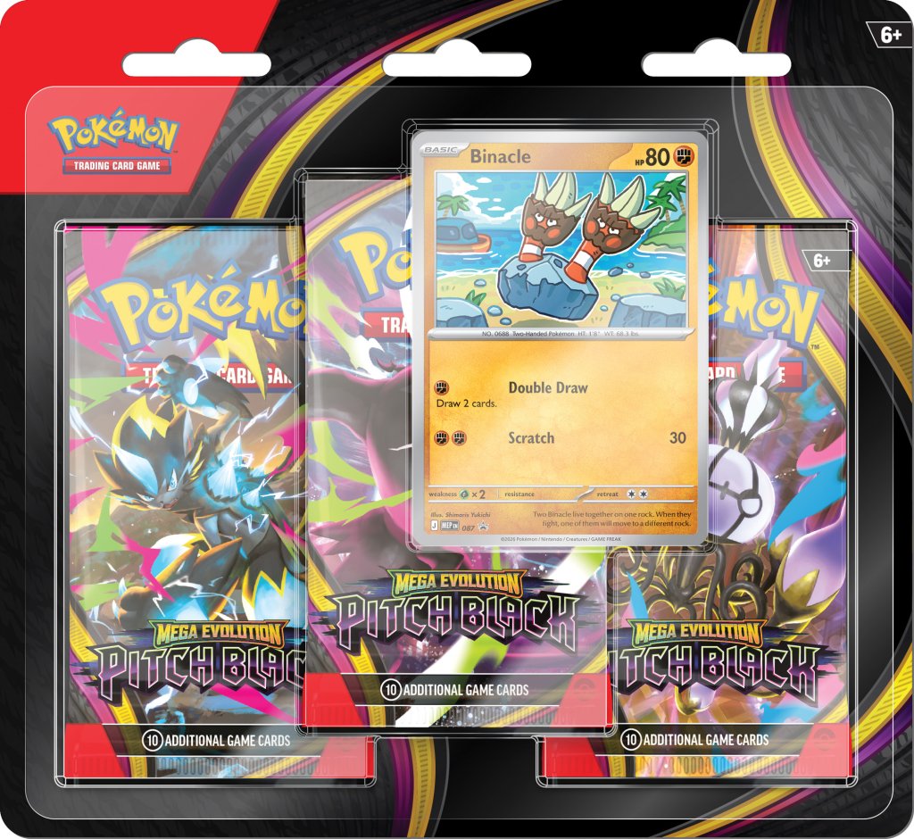 ** MEMBER ONLY** Pokémon TCG: Mega Evolution—Pitch Black Three-Booster Blister (Limit 1)