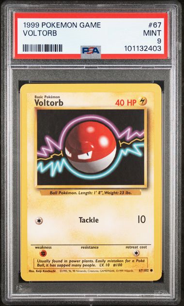 1999 POKEMON GAME #67 VOLTORB PSA 9