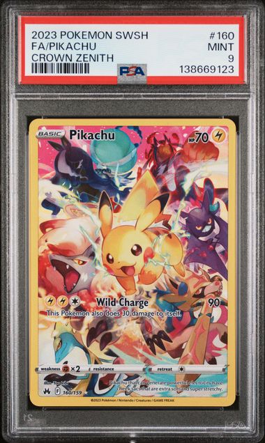 Pikachu - Secret Rare - 160/159 PSA 9