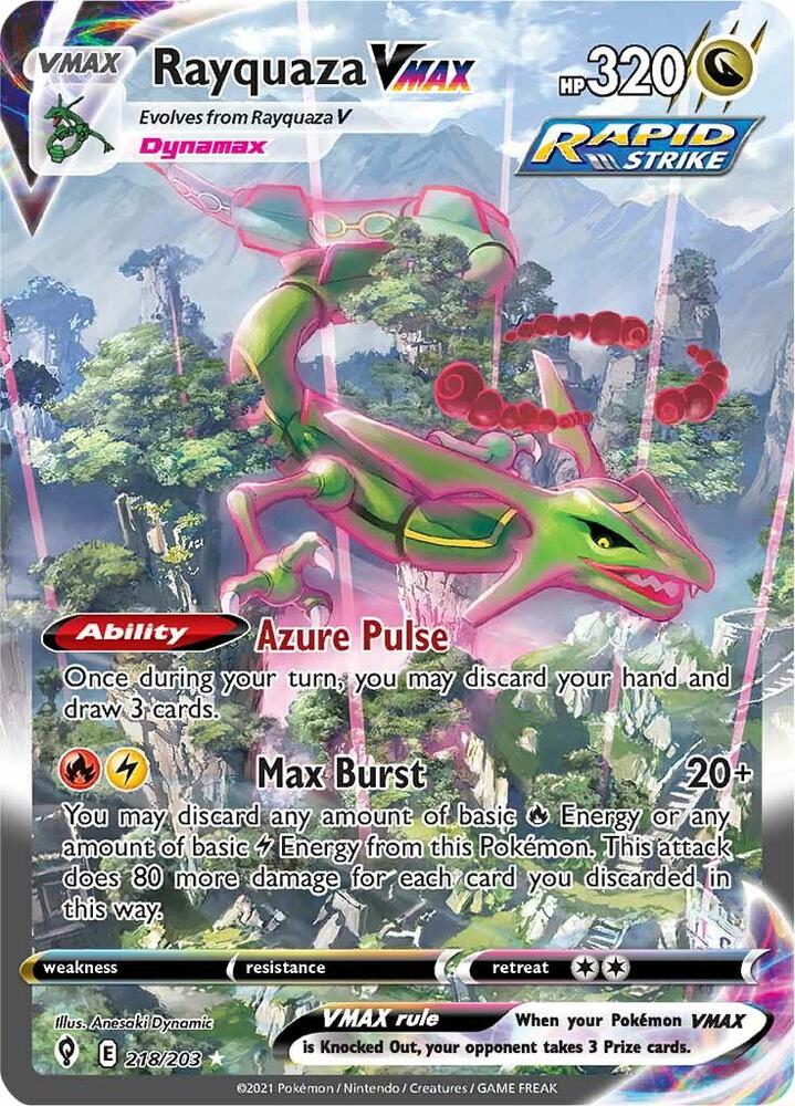 Rayquaza VMAX Secret 218/203 (SWSH07: Evolving Skies)  - Holofoil